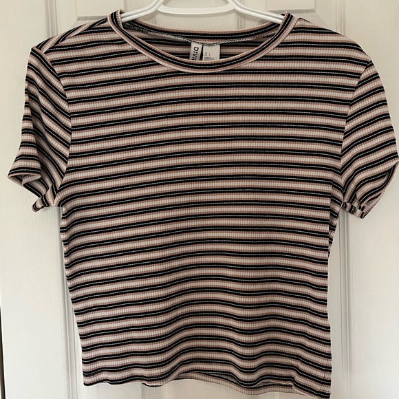 H&M DIVIDED Striped T-Shirt US Women’s Large - Picture 1 of 4